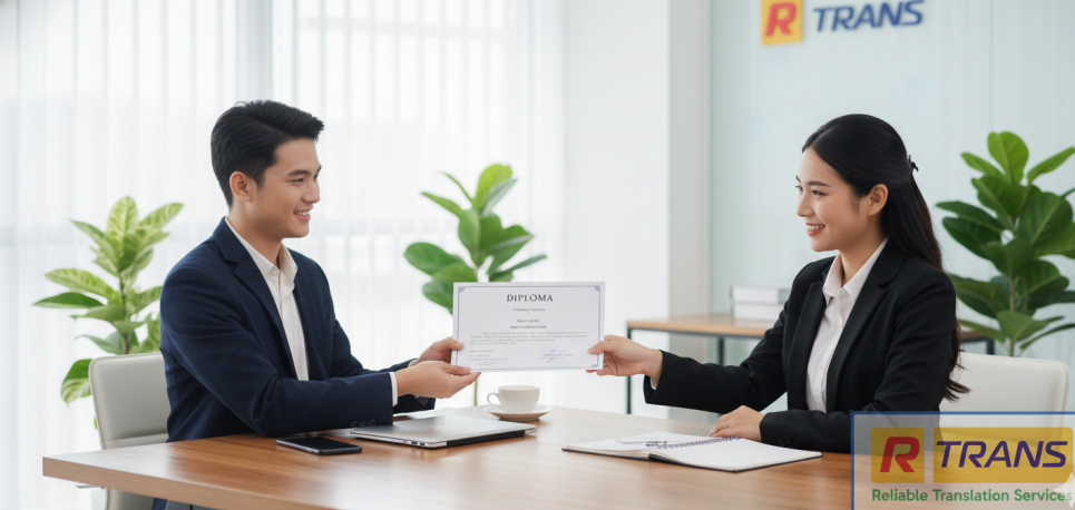 Khách hàng dịch thuật bằng tốt nghiệp Đại Học tại Dịch thuật Uy Tín - RTRANS