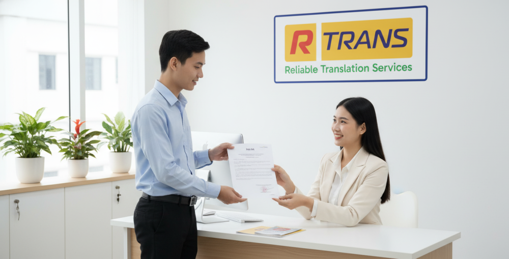 Khách hàng dịch thuật công chứng học bạ tại Dịch thuật Uy Tín - RTRANS