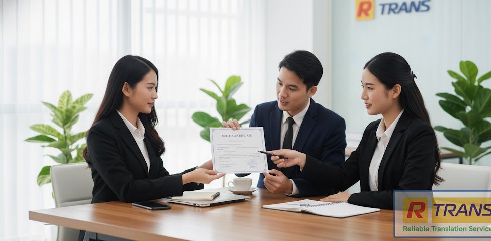 Khách hàng dịch thuật giấy khai sinh tại Dịch thuật Uy Tín - RTRANS